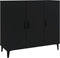 vidaXL - Dressoir - 90x34x80 - cm - bewerkt - hout - zwart