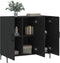 vidaXL - Dressoir - 90x34x80 - cm - bewerkt - hout - zwart