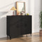 vidaXL - Dressoir - 90x34x80 - cm - bewerkt - hout - zwart