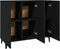 vidaXL - Dressoir - 90x34x80 - cm - bewerkt - hout - zwart