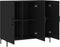 vidaXL - Dressoir - 90x34x80 - cm - bewerkt - hout - zwart