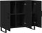 vidaXL - Dressoir - 90x34x80 - cm - bewerkt - hout - zwart