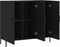 vidaXL - Dressoir - 90x34x80 - cm - bewerkt - hout - zwart