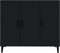 vidaXL - Dressoir - 90x34x80 - cm - bewerkt - hout - zwart