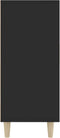 vidaXL - Dressoir - 90x34x80 - cm - bewerkt - hout - zwart