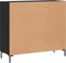 vidaXL - Dressoir - 90x34x80 - cm - bewerkt - hout - zwart