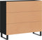 vidaXL - Dressoir - 90x34x80 - cm - bewerkt - hout - zwart