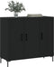 vidaXL - Dressoir - 90x34x80 - cm - bewerkt - hout - zwart