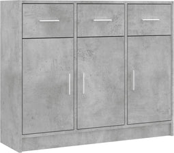 vidaXL - Dressoir - 91x28x75 - cm - bewerkt - hout - betongrijs