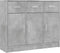 vidaXL - Dressoir - 91x28x75 - cm - bewerkt - hout - betongrijs