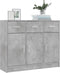 vidaXL - Dressoir - 91x28x75 - cm - bewerkt - hout - betongrijs