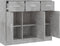 vidaXL - Dressoir - 91x28x75 - cm - bewerkt - hout - betongrijs