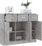 vidaXL - Dressoir - 91x28x75 - cm - bewerkt - hout - betongrijs
