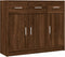 vidaXL - Dressoir - 91x28x75 - cm - bewerkt - hout - bruin - eikenkleur