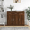 vidaXL - Dressoir - 91x28x75 - cm - bewerkt - hout - bruin - eikenkleur