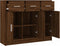 vidaXL - Dressoir - 91x28x75 - cm - bewerkt - hout - bruin - eikenkleur