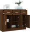 vidaXL - Dressoir - 91x28x75 - cm - bewerkt - hout - bruin - eikenkleur