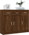 vidaXL - Dressoir - 91x28x75 - cm - bewerkt - hout - bruin - eikenkleur
