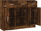 vidaXL - Dressoir - 91x28x75 - cm - bewerkt - hout - gerookt - eikenkleurig
