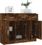 vidaXL - Dressoir - 91x28x75 - cm - bewerkt - hout - gerookt - eikenkleurig