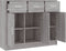 vidaXL - Dressoir - 91x28x75 - cm - bewerkt - hout - grijs - sonoma - eikenkleurig