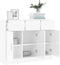 vidaXL - Dressoir - 91x28x75 - cm - bewerkt - hout - hoogglans - wit