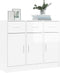 vidaXL - Dressoir - 91x28x75 - cm - bewerkt - hout - hoogglans - wit