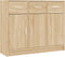 vidaXL - Dressoir - 91x28x75 - cm - bewerkt - hout - sonoma - eikenkleurig