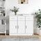 vidaXL - Dressoir - 91x28x75 - cm - bewerkt - hout - wit