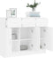 vidaXL - Dressoir - 91x28x75 - cm - bewerkt - hout - wit