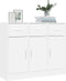 vidaXL - Dressoir - 91x28x75 - cm - bewerkt - hout - wit