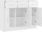 vidaXL - Dressoir - 91x28x75 - cm - bewerkt - hout - wit