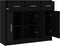 vidaXL - Dressoir - 91x28x75 - cm - bewerkt - hout - zwart