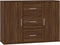 vidaXL - Dressoir - 91x29,5x65 - cm - bewerkt - hout - bruin - eikenkleur