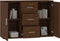 vidaXL - Dressoir - 91x29,5x65 - cm - bewerkt - hout - bruin - eikenkleur