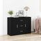 vidaXL - Dressoir - 91x29,5x65 - cm - spaanplaat - zwart - eikenkleurig