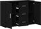 vidaXL - Dressoir - 91x29,5x65 - cm - spaanplaat - zwart - eikenkleurig