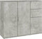 vidaXL - Dressoir - 91x29,5x75 - cm - bewerkt - hout - betongrijs