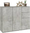 vidaXL - Dressoir - 91x29,5x75 - cm - bewerkt - hout - betongrijs