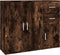 vidaXL - Dressoir - 91x29,5x75 - cm - bewerkt - hout - gerookt - eikenkleurig