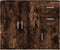vidaXL - Dressoir - 91x29,5x75 - cm - bewerkt - hout - gerookt - eikenkleurig