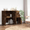 vidaXL - Dressoir - 91x29,5x75 - cm - bewerkt - hout - gerookt - eikenkleurig