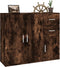 vidaXL - Dressoir - 91x29,5x75 - cm - bewerkt - hout - gerookt - eikenkleurig