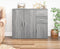 vidaXL - Dressoir - 91x29,5x75 - cm - bewerkt - hout - grijs - sonoma - eikenkleurig