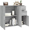vidaXL - Dressoir - 91x29,5x75 - cm - bewerkt - hout - grijs - sonoma - eikenkleurig