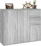 vidaXL - Dressoir - 91x29,5x75 - cm - bewerkt - hout - grijs - sonoma - eikenkleurig