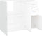 vidaXL - Dressoir - 91x29,5x75 - cm - bewerkt - hout - hoogglans - wit