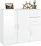 vidaXL - Dressoir - 91x29,5x75 - cm - bewerkt - hout - hoogglans - wit