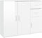 vidaXL - Dressoir - 91x29,5x75 - cm - bewerkt - hout - hoogglans - wit