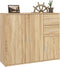 vidaXL - Dressoir - 91x29,5x75 - cm - bewerkt - hout - sonoma - eikenkleurig